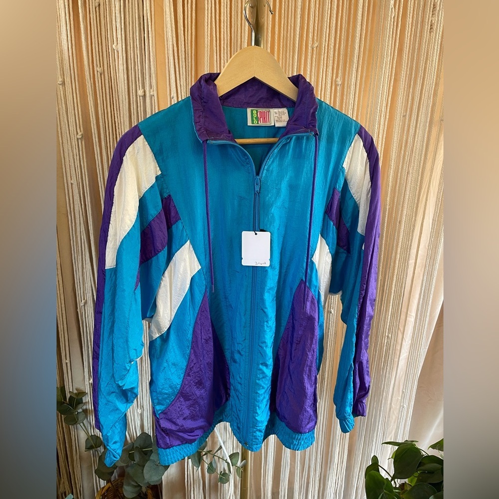 Bold Spirit Vintage Colorblock Windbreaker Jacket windbreaker size L purple blue - Picture 8 of 9